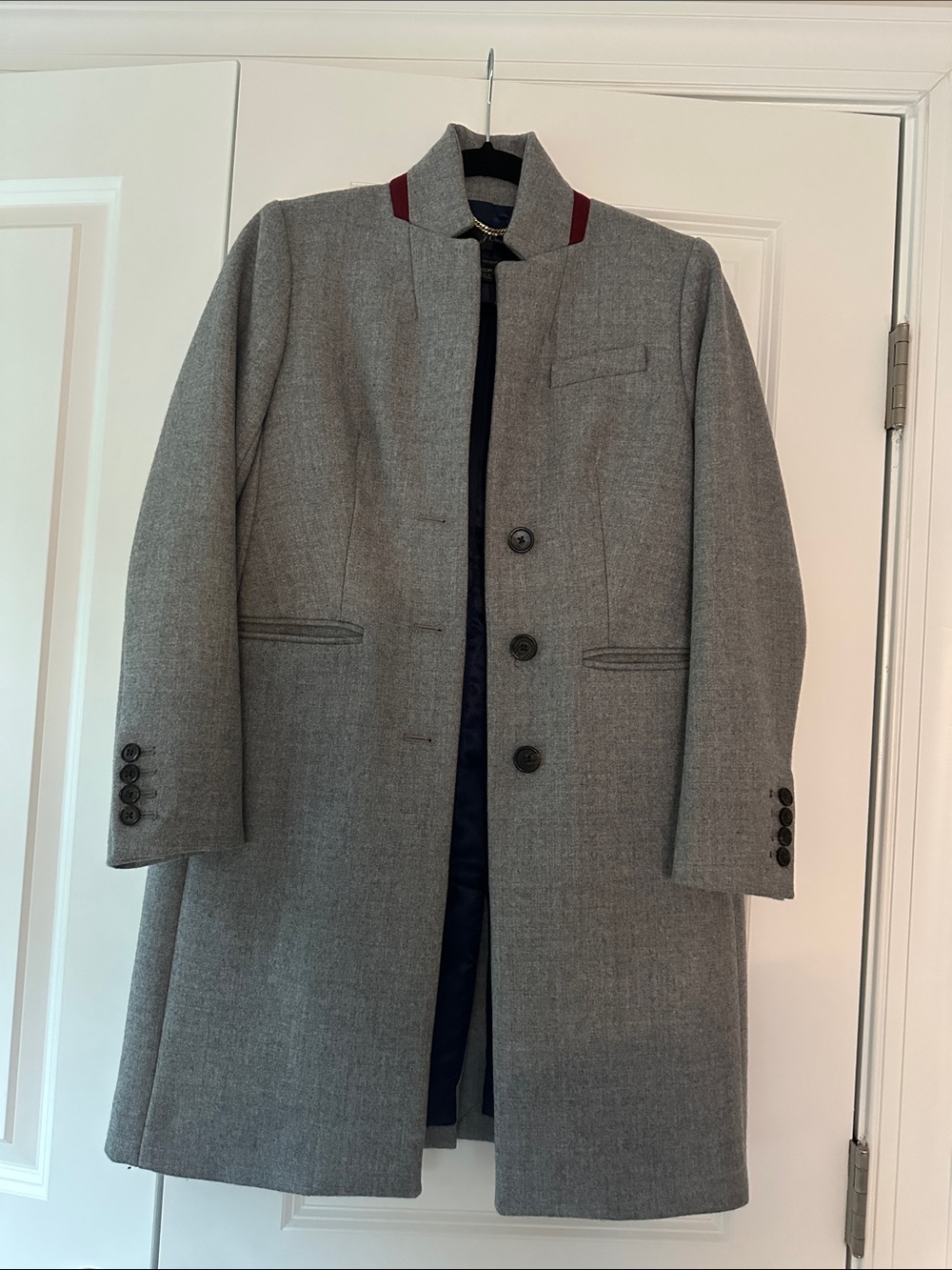 J. Crew Gray Wool Regent Topcoat